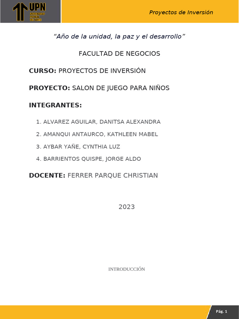 Proyecto de Inversion T2 | PDF | Business | Calidad (comercial)