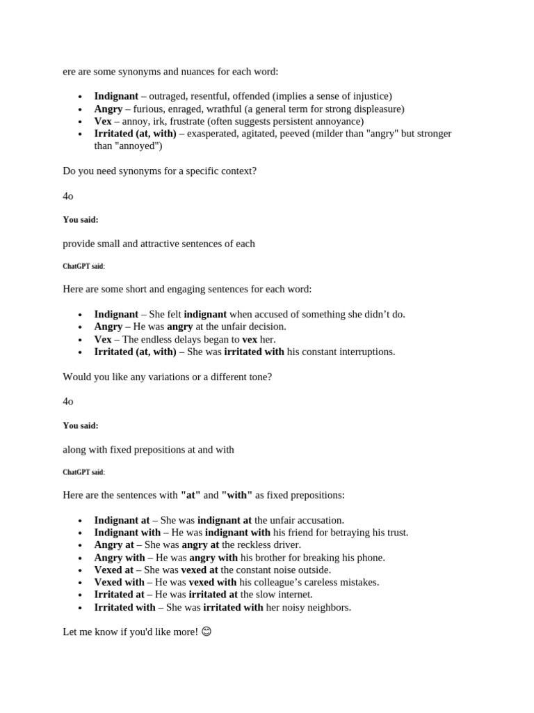 Synonyms and Contextual Sentences | PDF | Cost Of Living