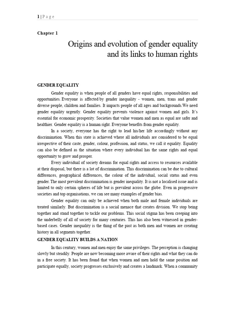Gender Equality: Rights and Progress | PDF | Woman | Social Psychology