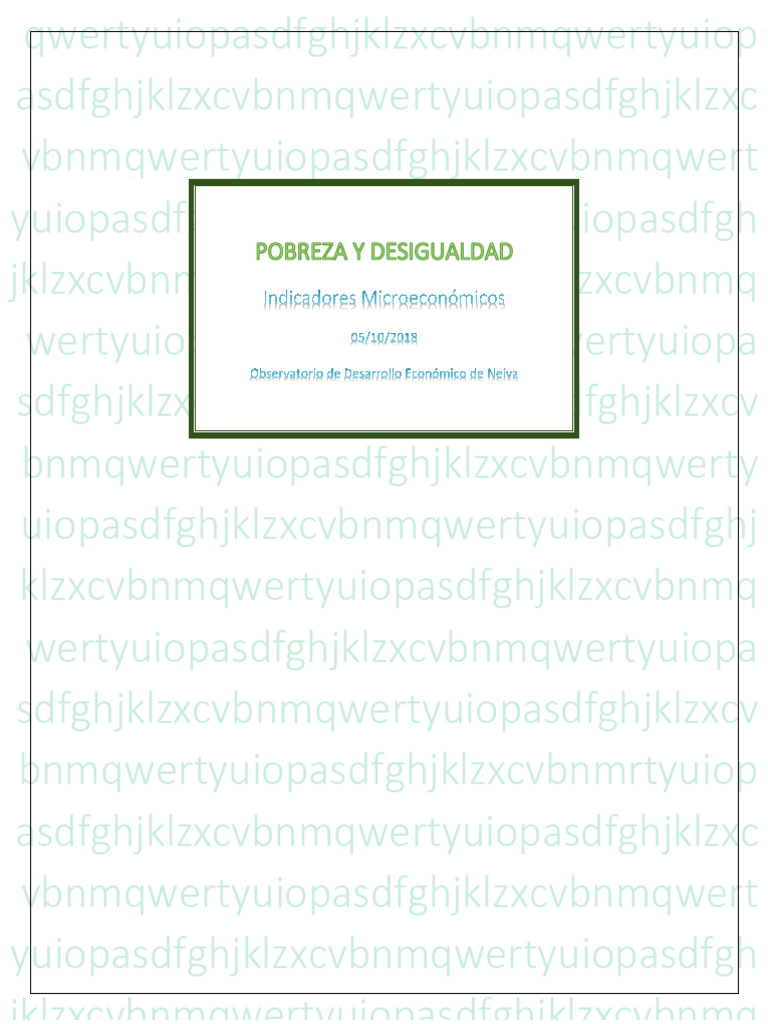 Pobreza y Desigualdad en Neiva 2018 | PDF | Pobreza | Pobreza e indigencia