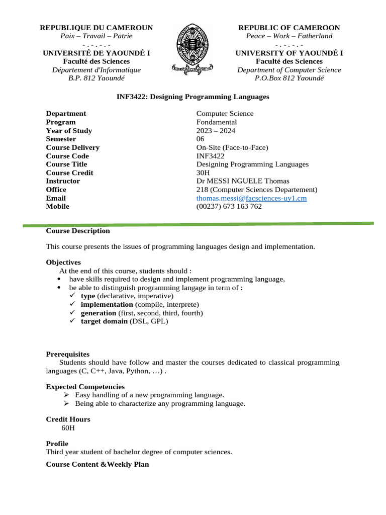 Designing Programming Languages Course | PDF | Programming Language ...