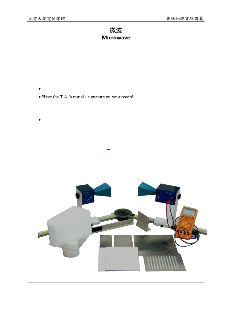 Microwave Wave Properties Experiment | PDF | Waves | Reflection (Physics)