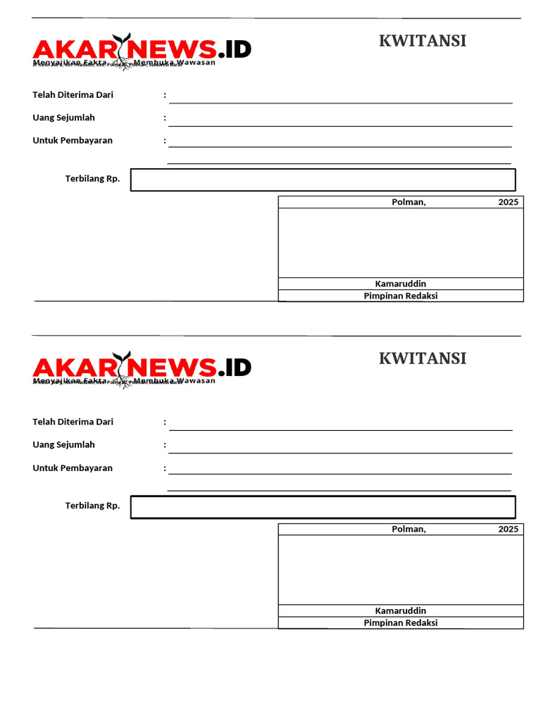 Kwitansi Pembayaran Resmi 2025 | PDF