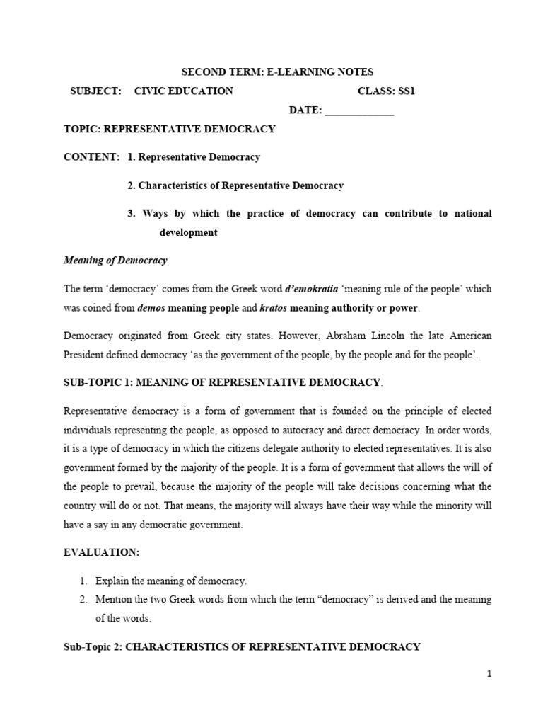 Understanding Representative Democracy | PDF | Constitution | Rule Of Law