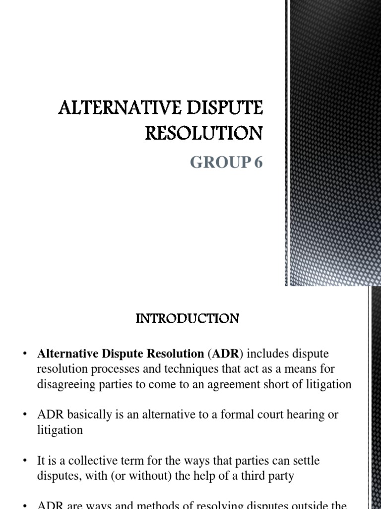 Understanding Alternative Dispute Resolution | PDF | Alternative ...