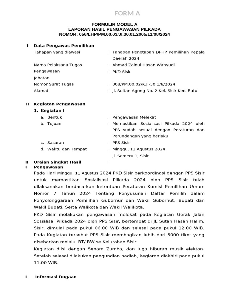 051-Form A-Ssr-Sosialisasikel | PDF