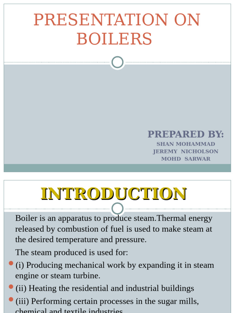 Overview of Boiler Types and Efficiency | PDF | Boiler | Steam