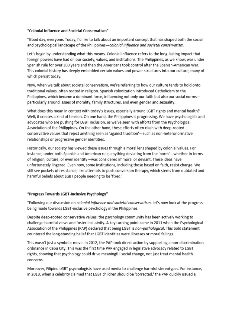 Colonial Influence and Societal Conservatism | PDF | Psychology ...
