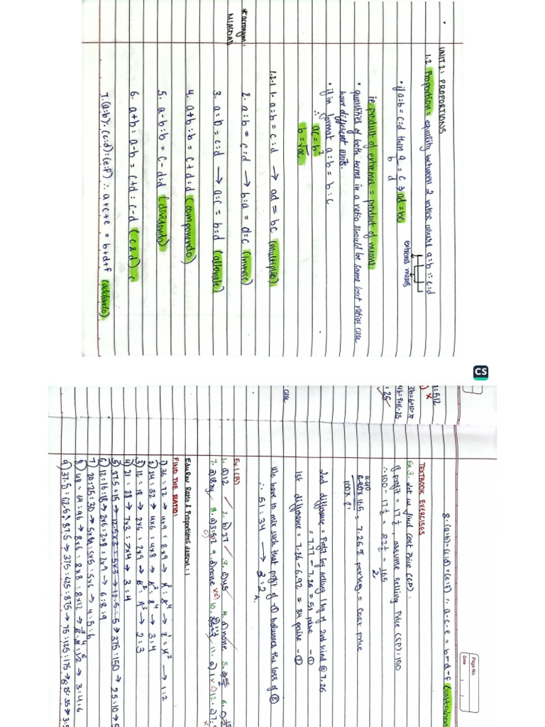 Maths CH 1 U2 | PDF