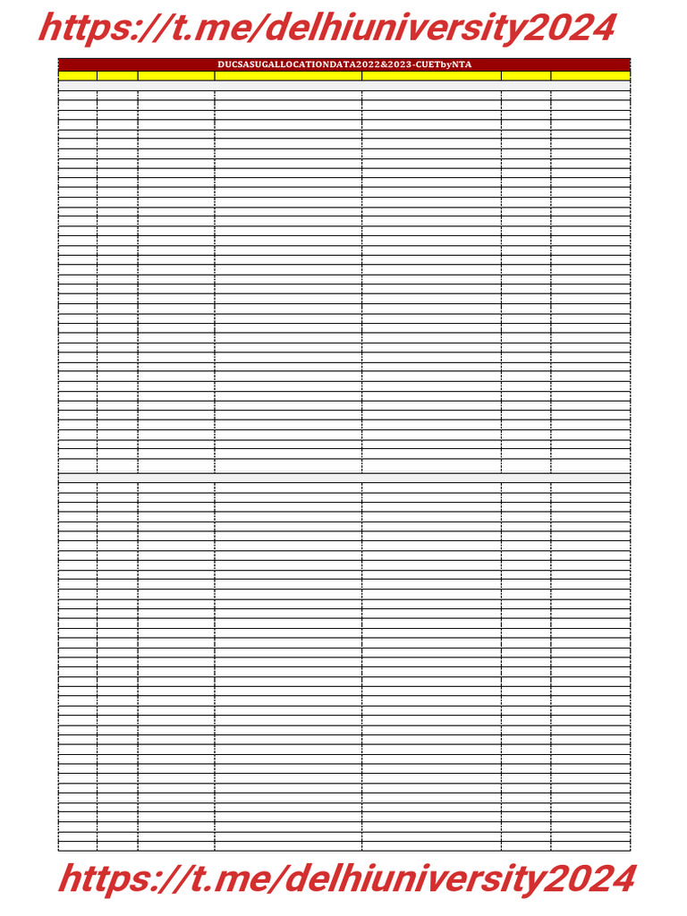 DU CSAS Allocation Data 2022-2023 | PDF | Science | Educational Stages