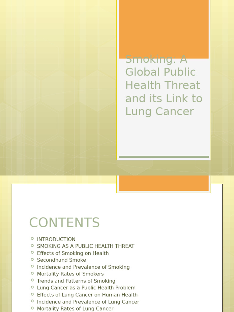Smoking and Lung Cancer: Global Impact | PDF | Smoking | Tobacco Smoking