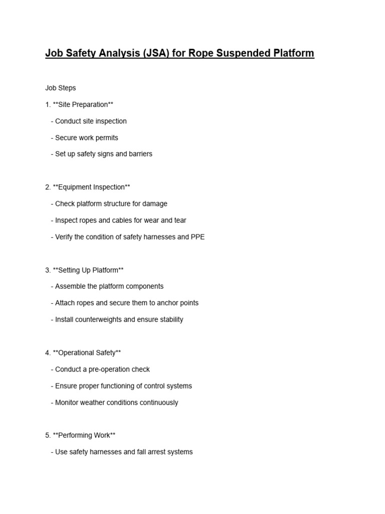 Rope Suspended Platform Safety Guide | PDF | Safety | Occupational ...