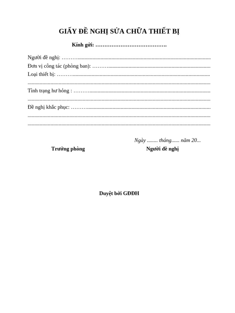 IT05-HVC-2011 Giay de Nghi Sua Chua Thiet Bi | PDF