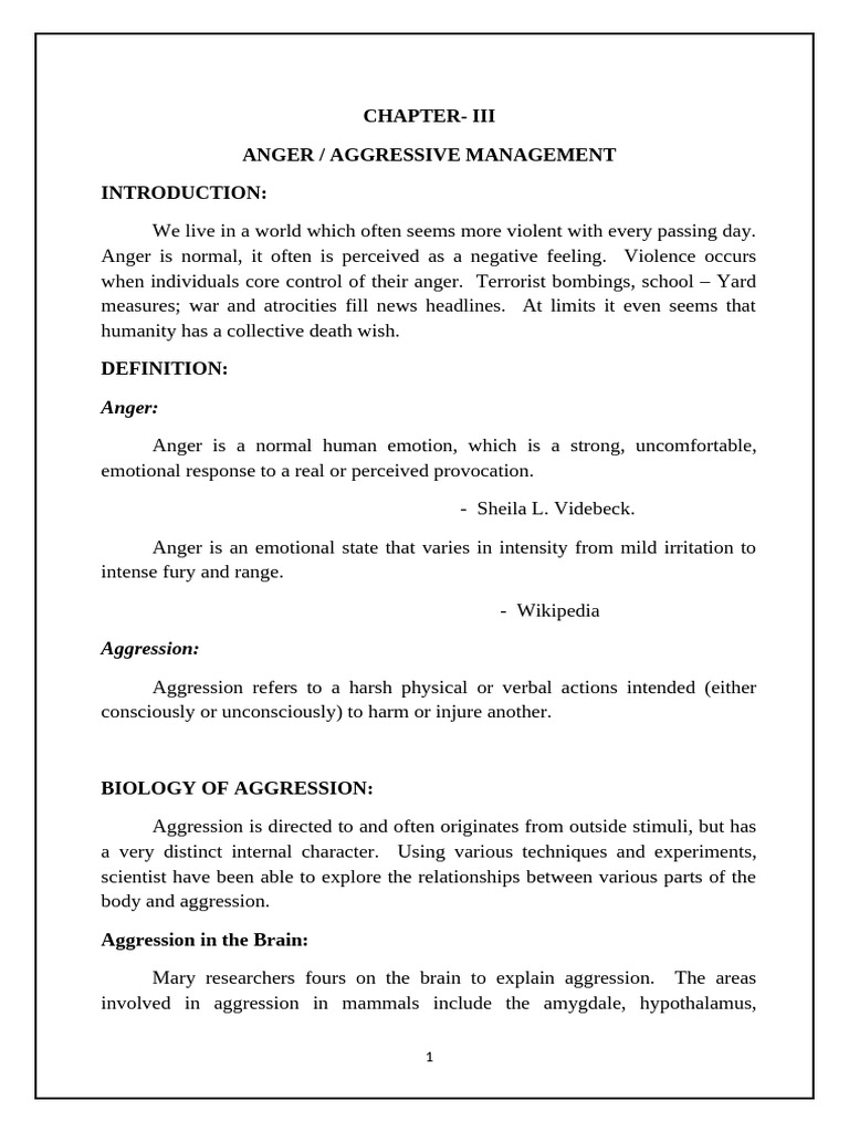 Neurotransmitters in Hostility and Anger | PDF | Aggression | Anger