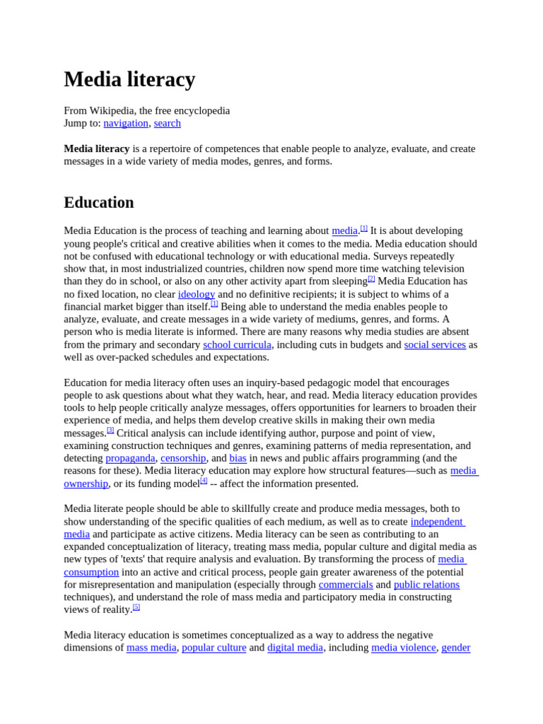 Understanding Media Literacy Education | PDF | Cognition | Communication