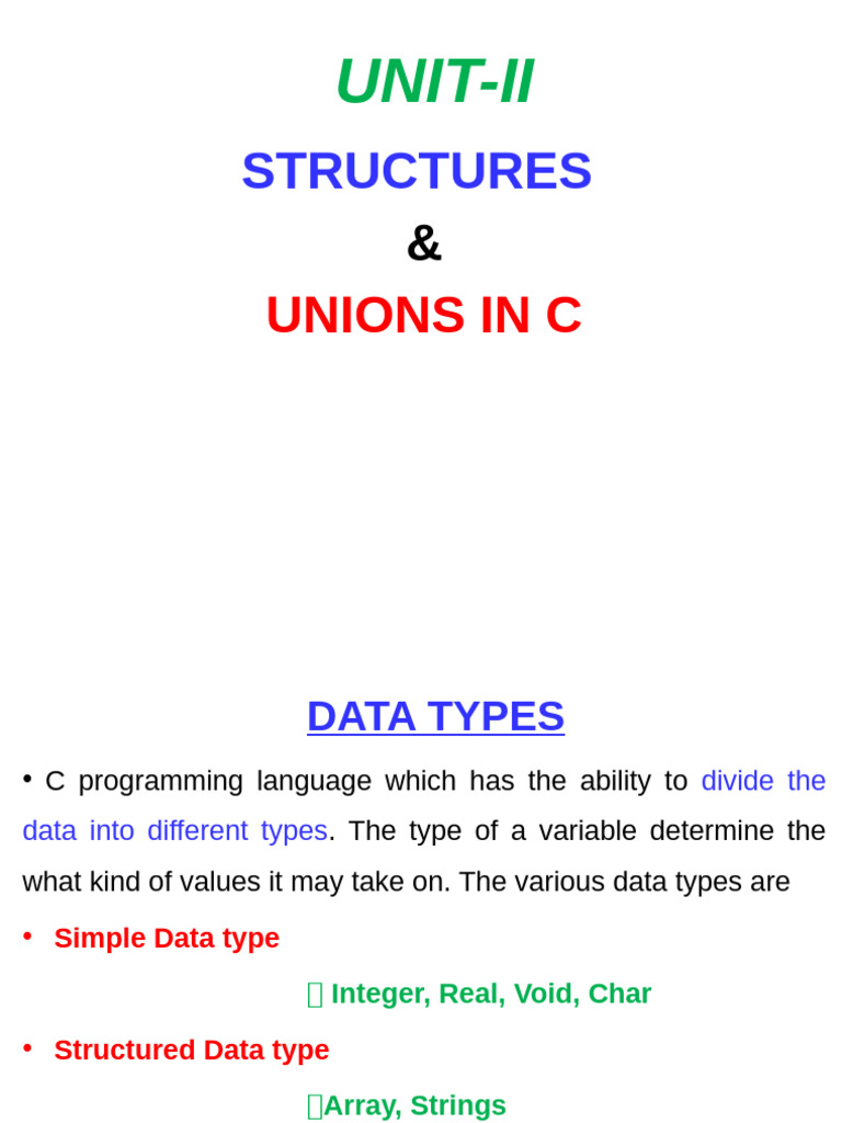 Structures and Unions in C | PDF | Pointer (Computer Programming ... image.