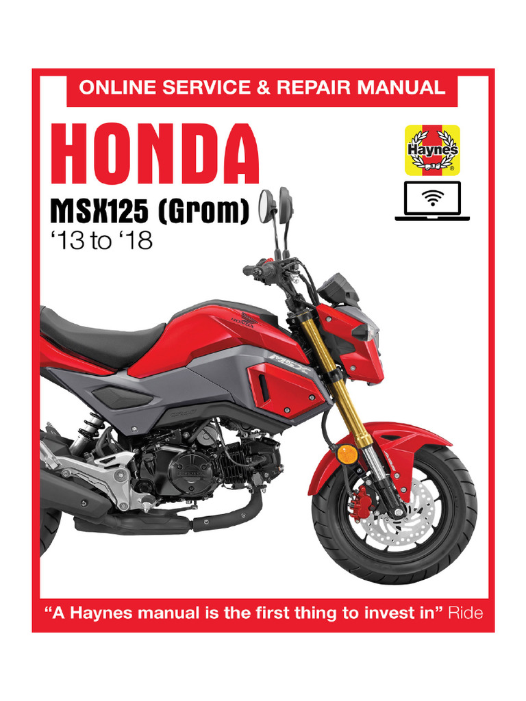 Honda Grom MSX125 Service Manual 2013-2018 | PDF | Tire | Honda
