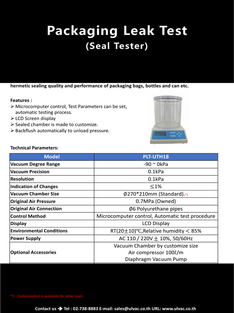 Vacuum Packaging Leak Test Solutions | PDF
