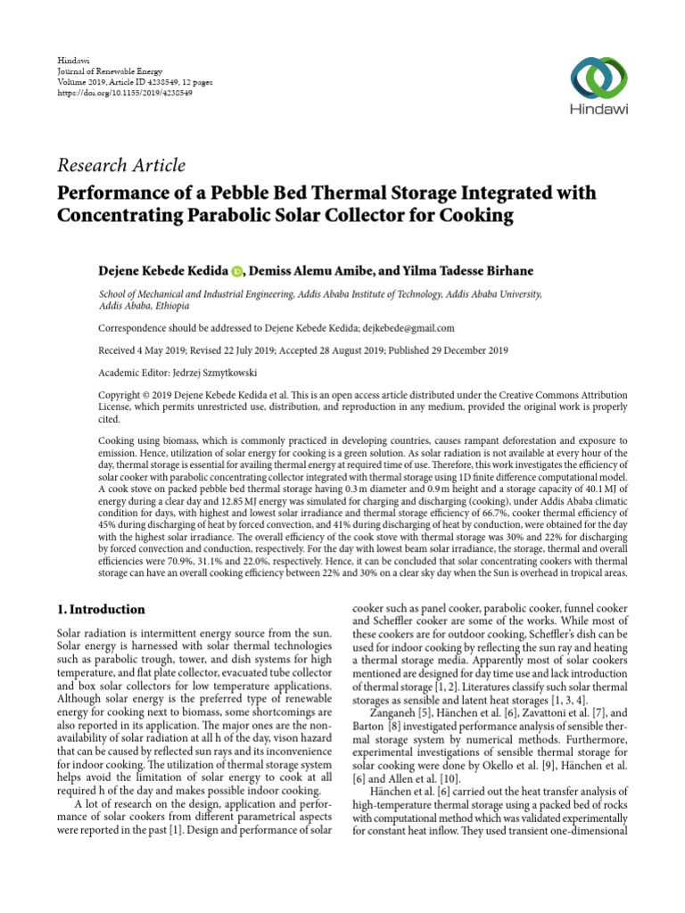 Performance of A Pebble Bed Thermal Storage Integr | PDF | Heat ...