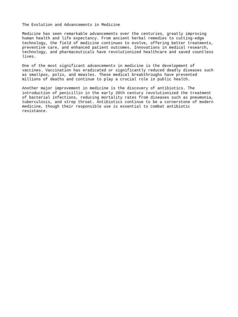 Advancements in Medicine and Public Health | PDF