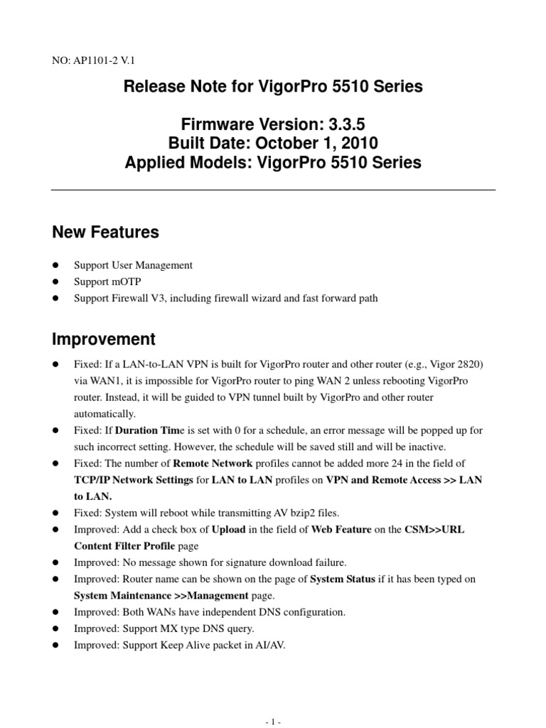 V5510 V3.3.5 Release Note | PDF