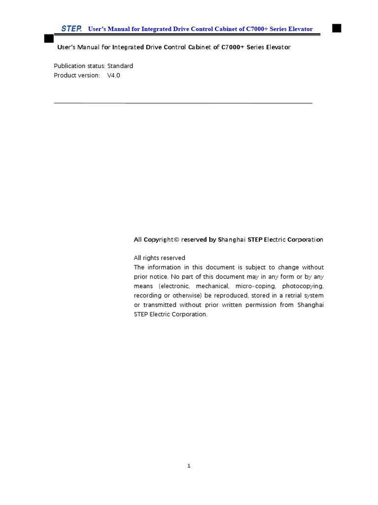C7000+ Elevator Control Manual | PDF | Elevator | Relay