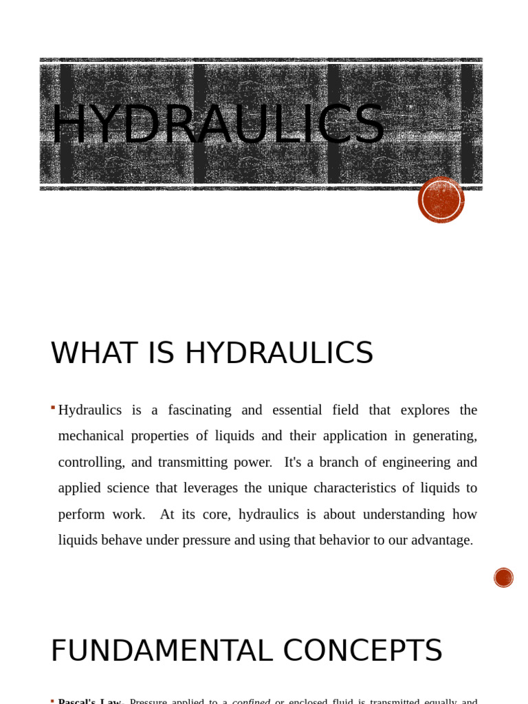 Understanding Hydraulics: Key Concepts | PDF | Liquids | Fluid Mechanics