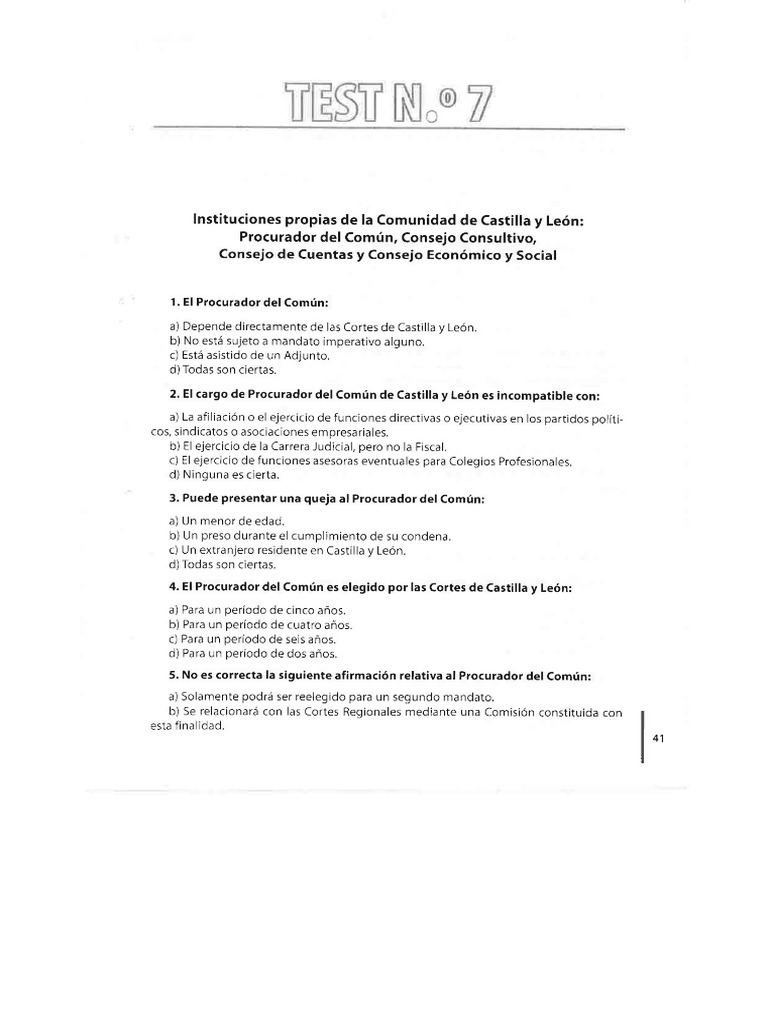 Test Tema 7 Junta | PDF