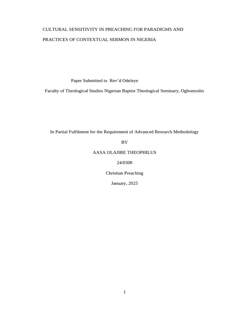 Advanced Research Methology 5 | PDF | Sermon | Expository Preaching