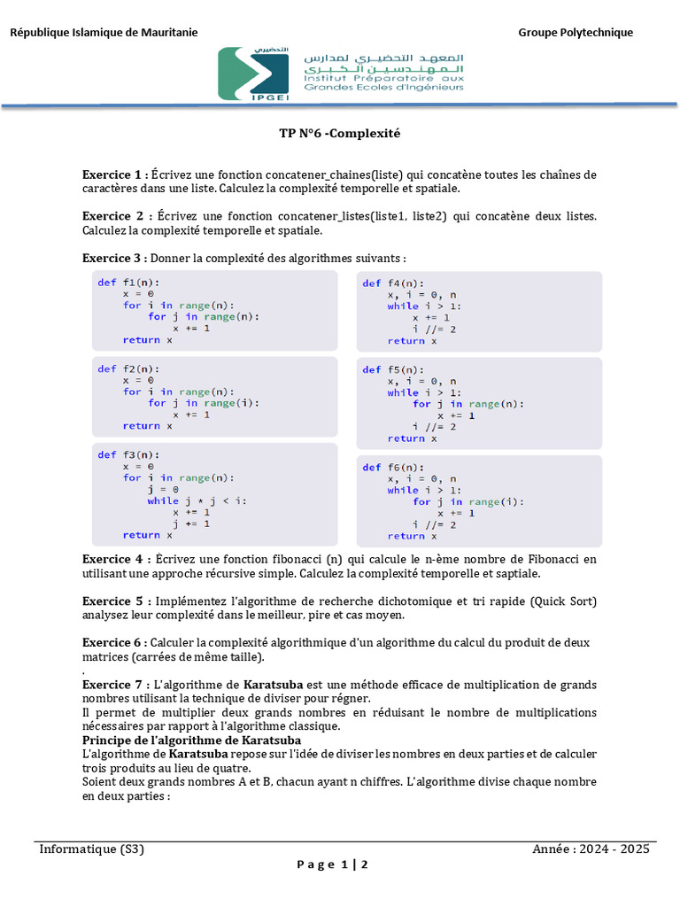 Complexité des Algorithmes en Informatique | PDF | Mathématiques ...
