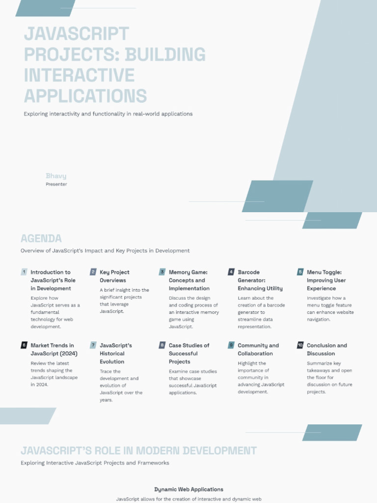 JavaScript Project Presentation 2024 | PDF