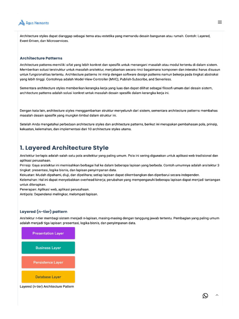 Architecture Styles Dan Patterns | PDF