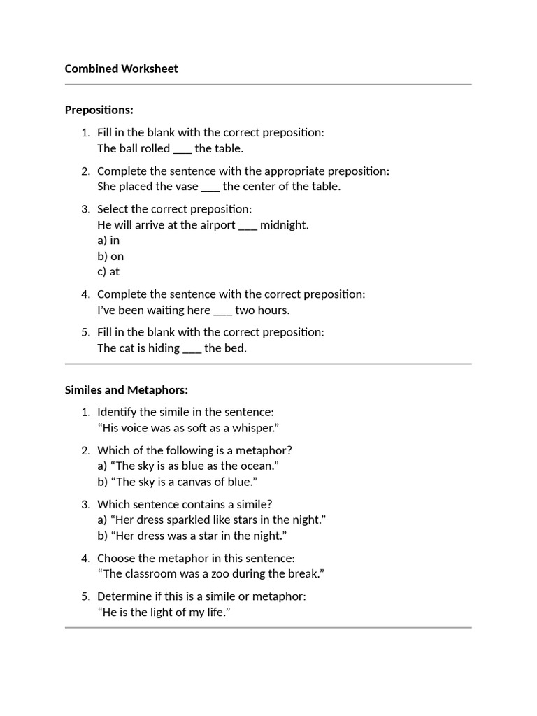 Grammar and Writing Skills Worksheet | PDF | Verb | Linguistic Typology