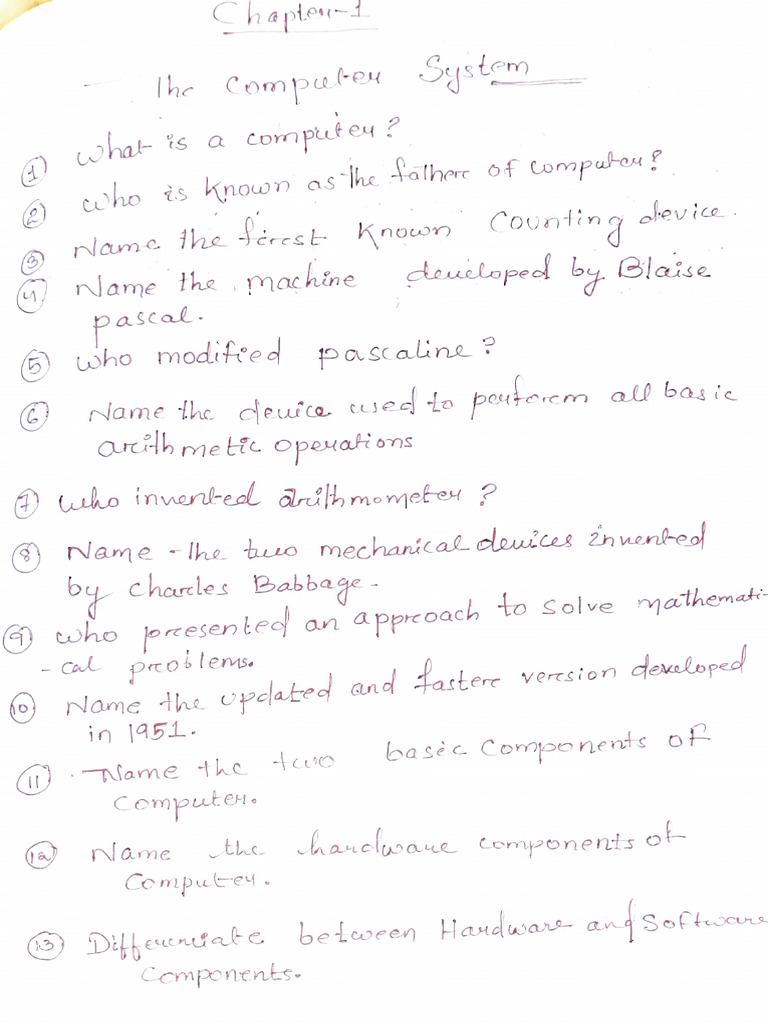 Chapter 1 The Computer System Pdf