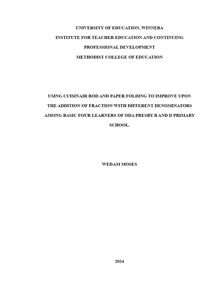 FRACTION RESEARCH | PDF | Learning | Teachers