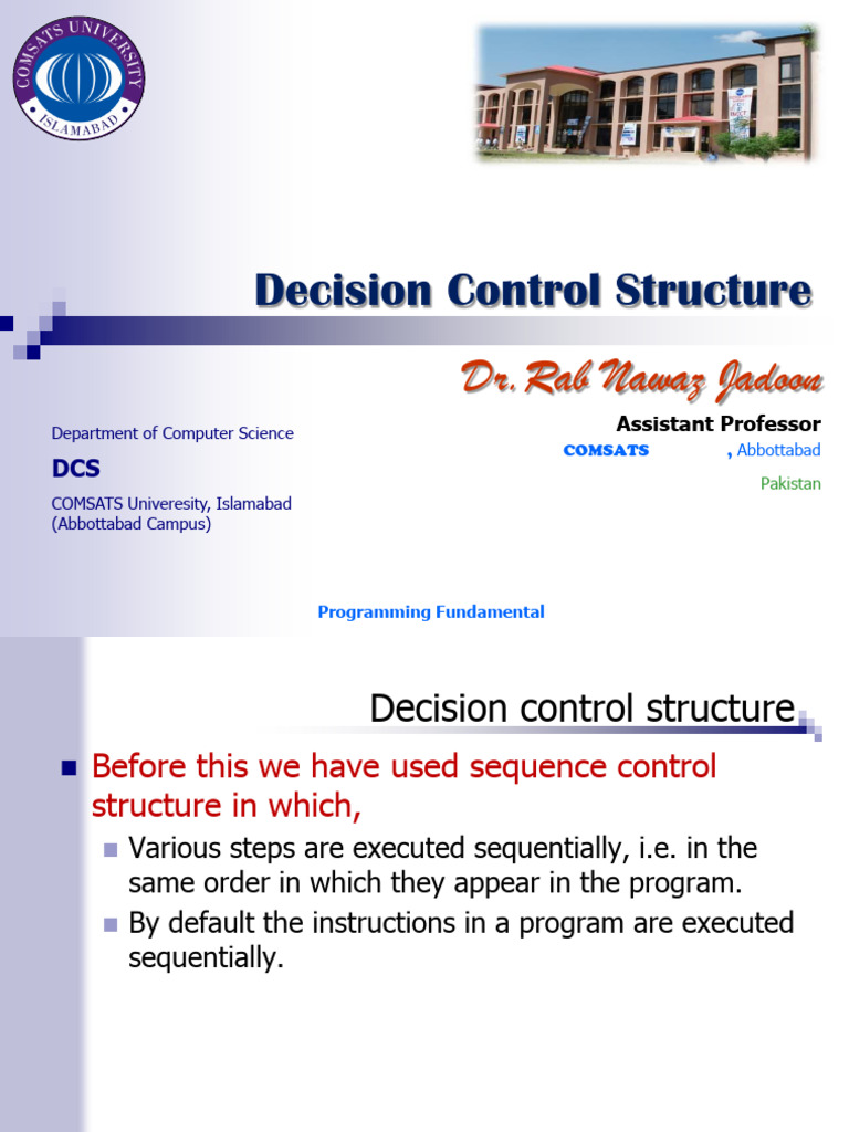 Lecture 3 Decision Control Structure | PDF | Computer Programming ...