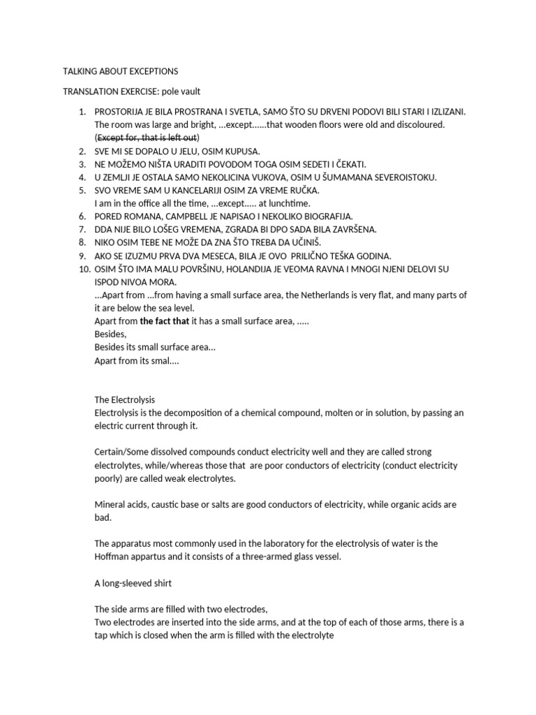 Exceptions in Language Usage | PDF