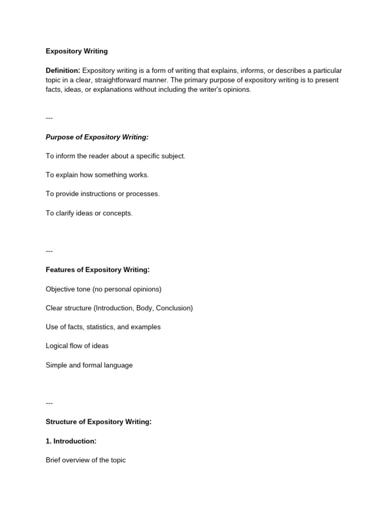 Understanding Expository Writing | PDF