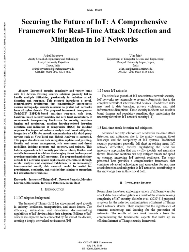 Securing The Future of IoT A Comprehensive Framework For Real-Time ...