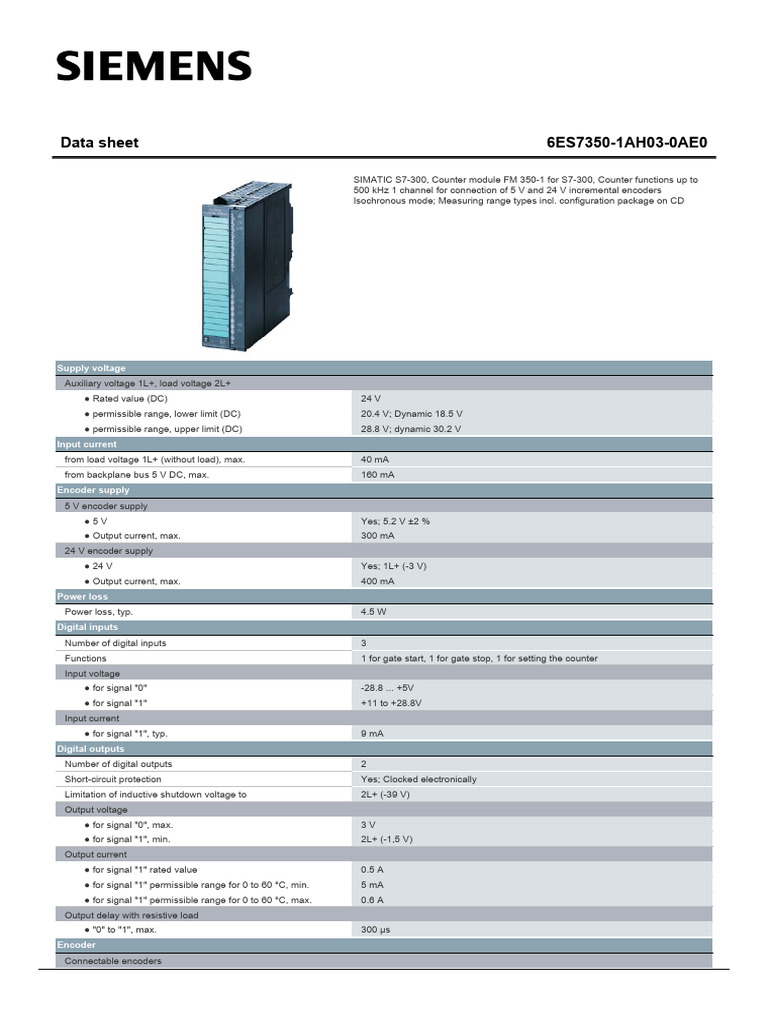 6ES73501AH030AE0 Datasheet en | PDF | Electrical Engineering | Electronics