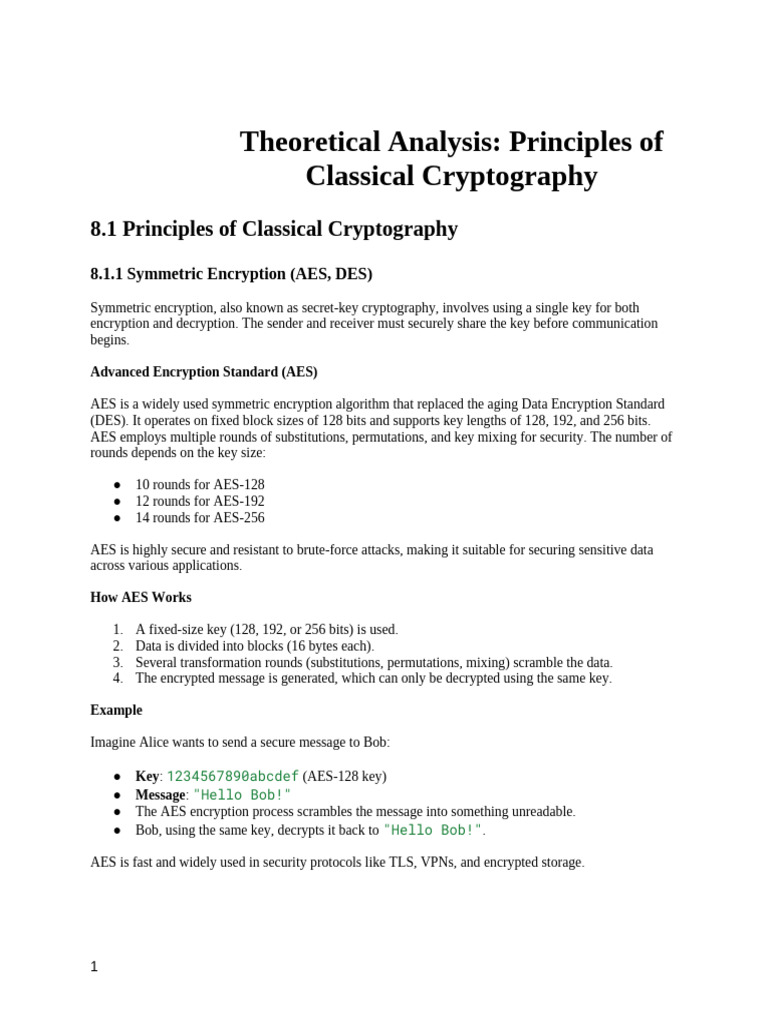 Classical Cryptography Principles Explained | PDF | Cryptography | Key ...