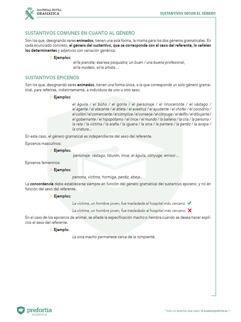 Sustantivos Comunes y Ambiguos en Género | PDF | Género gramatical ...
