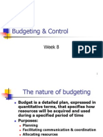 Budgeting & Control: Week 8