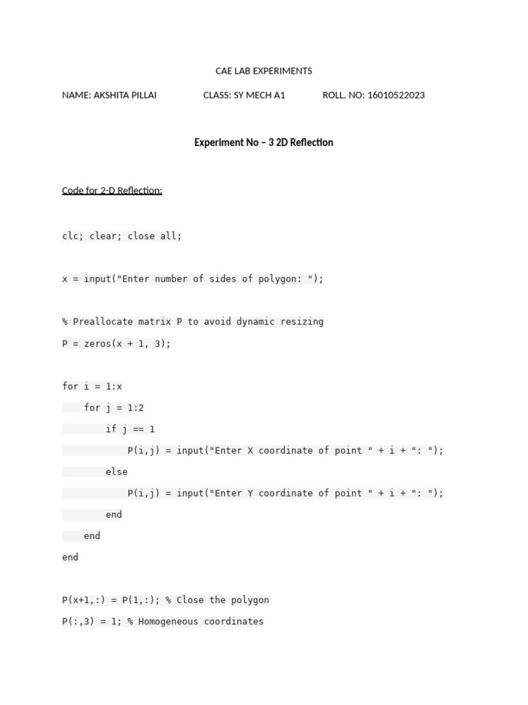 Cae Reflection | PDF | Functions And Mappings | Classical Geometry