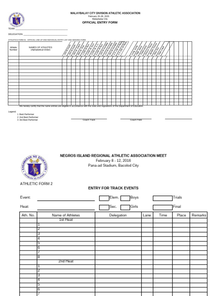 athletics-forms-D-IX | PDF | Track And Field | Individual Sports