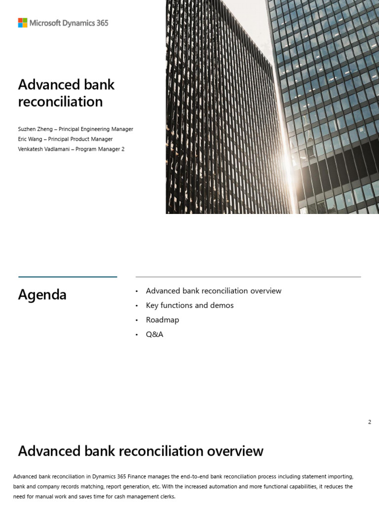 Advanced Bank Reconciliation in D365 | PDF | Voucher | Banks