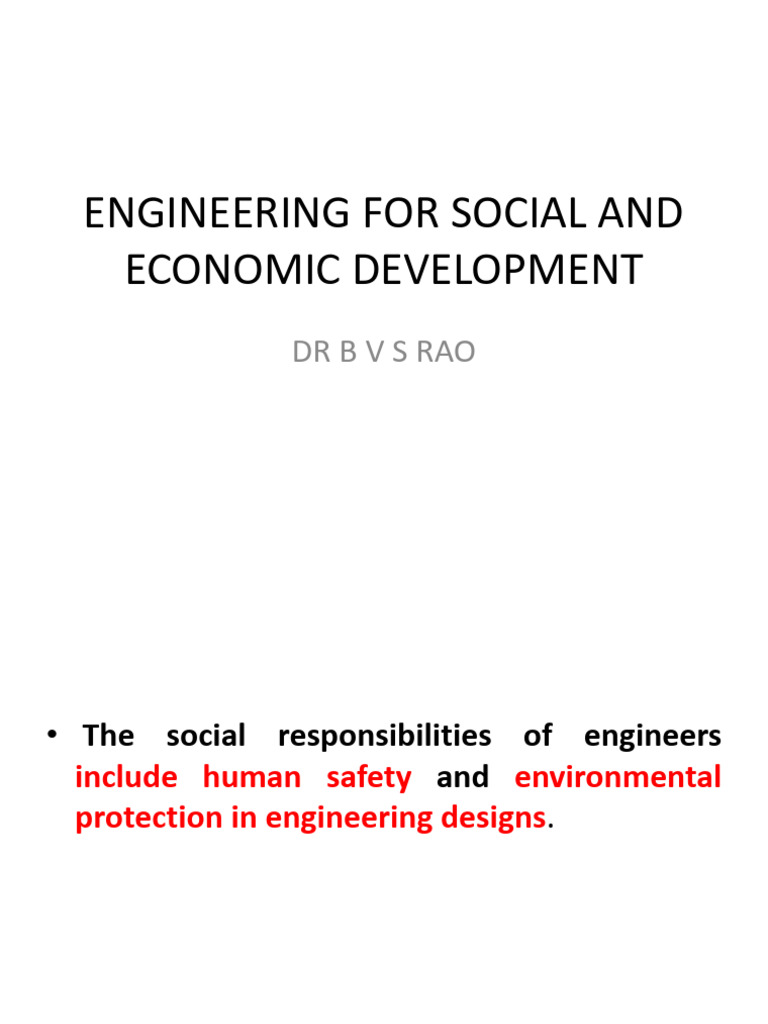 Engineering For Social and Economic Development Students Ppt1 | PDF ...
