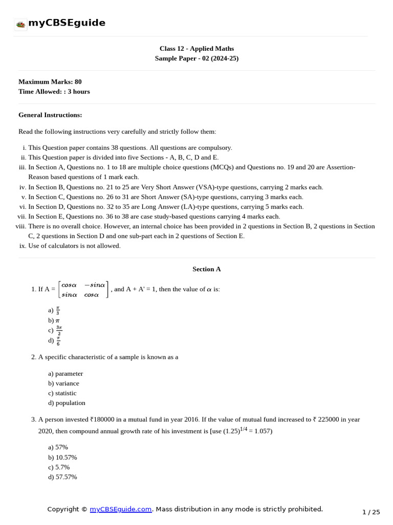 12 Applied Maths SP 02f | PDF | Fertilizer | Economic Surplus