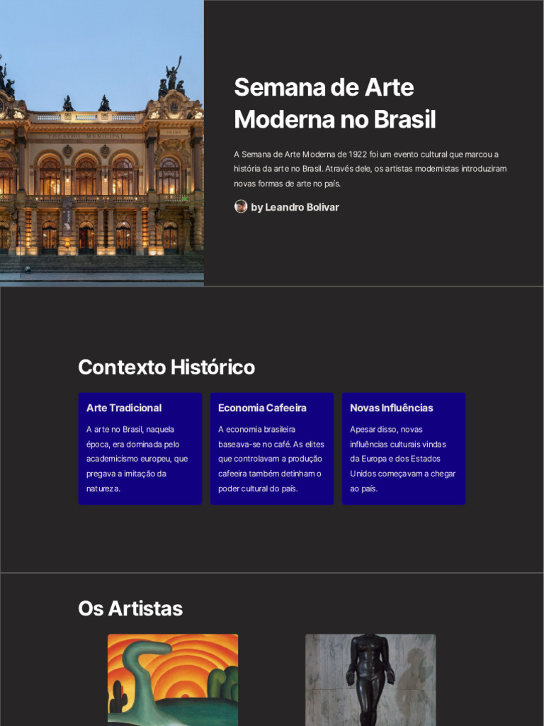 Semana de Arte Moderna no Brasil | PDF | Brasil | Modernismo