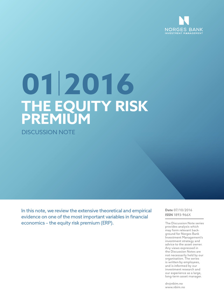 2016-01 The Equity Risk Premium | PDF | Financial Risk | Capital Asset ...